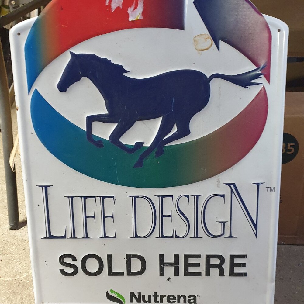 Vintage NUTRENA LIFE DESIGN metal sign 24" x 18"